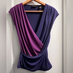 New York & Company Colorblock Drape Wrap Top – XS